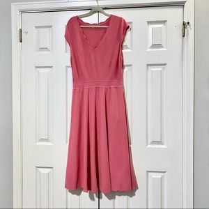 Eshakti Salmon Scallop Trim Fit & Flare Sweater Dress 22W